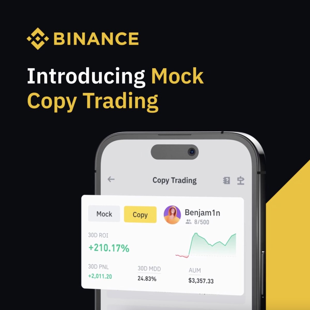 Test out the trades of experts with Mock Copy Trading on #Binance Before using funds, you can now replicate trades risk-free to find the best strategies for your trading style. Learn more ⤵️