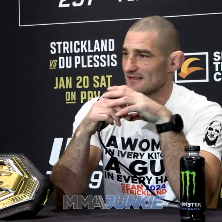 UFC champ Sean Strickland says he has no time for women's MMA. "I don't want to see two little cats fight. I want to see lions fight."