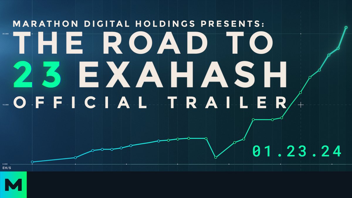 Sharing our proof of work on January 23rd. Join us as we look back on “The Road to 23 Exahash,” a 16-minute short film of how Marathon became one of the world’s leading #bitcoin mining companies. Watch the official trailer: