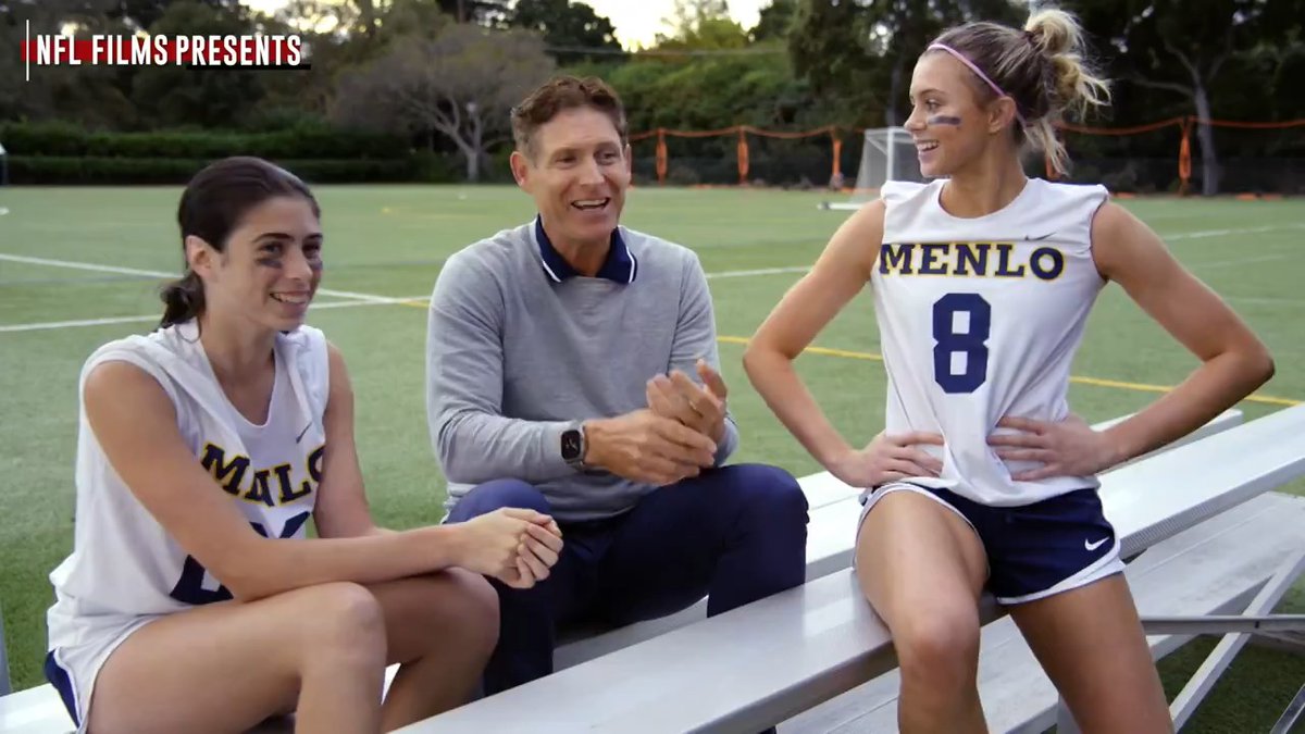 "Now I can give the gift of the game to my girls." Awesome to see Steve Young back on the sidelines, coaching up his daughters' high school flag team 👏 #NFLFilmsPresents