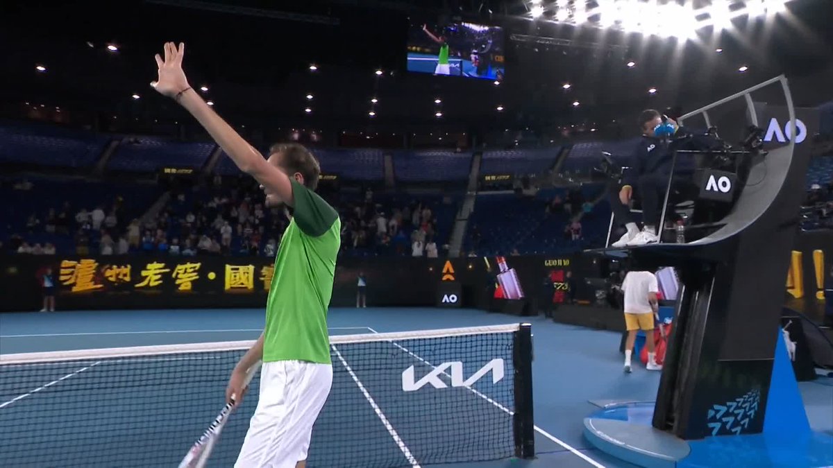 M3DV3D3V 🤯 For the 3rd time in his career Daniil Medvedev battles back from two sets down to edge Ruusuvuori #AusOpen • Wide World of Sports • ESPN • @eurosport • WOWOWテニス