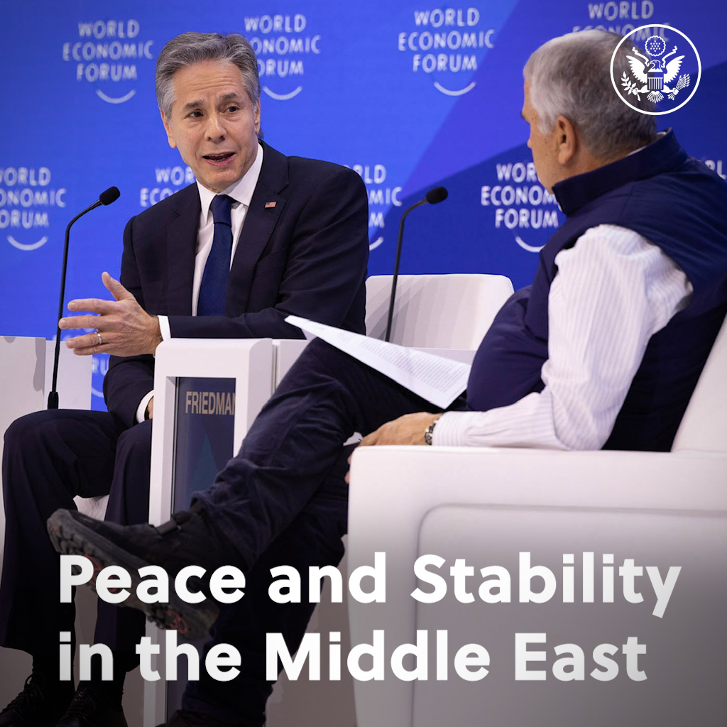 .Secretary Antony Blinken discusses a regional approach to long-term peace and stability in the Middle East, in a conversation with @TomFriedman.