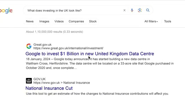 "Hey Google, can you tell me about a large tech company investing in the UK & creating high quality jobs?" "Sure! We're making a $1bn investment in a new data centre in Hertfordshire, powering crucial Google services & creating new roles in jobs like engineering". More 👇