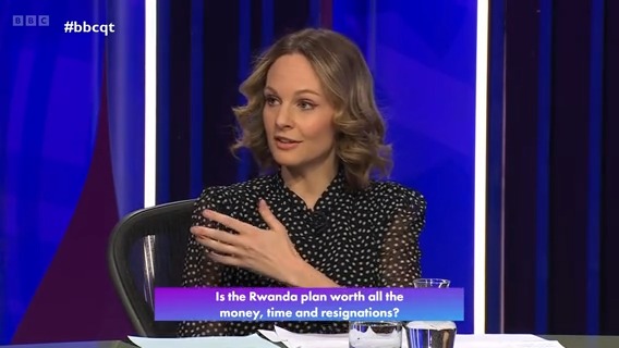 “Taking back control means really different things to different people, particularly in this context around immigration” Political Journalist Kate McCann feels that “politics has failed” to debate and discuss the Rwanda bill in a helpful manner #bbcqt