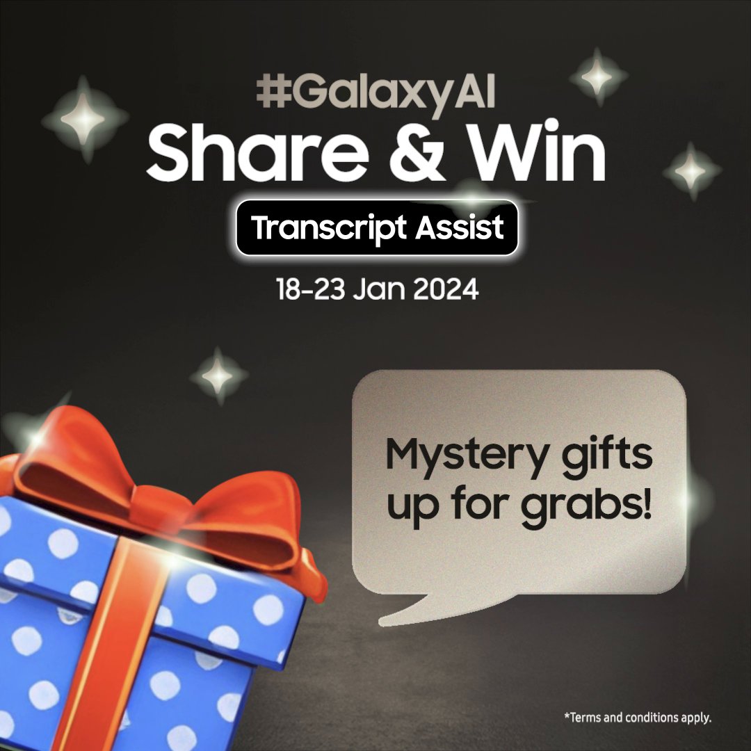 Meeting minutes made easier with #GalaxyAI Transcript Assist. Join the giveaway now! How to join: 1. Like, follow & comment your answer + tell us why you think this feature is useful! 2. Include the hashtag #GalaxyAI & tag 1 friend 😎 T&Cs apply: