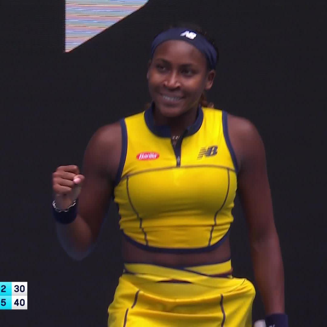 All smiles with that performance 😁 Coco Gauff cruises past Parks 6-0 6-2 to reach the fourth round. #AusOpen • #AO2024