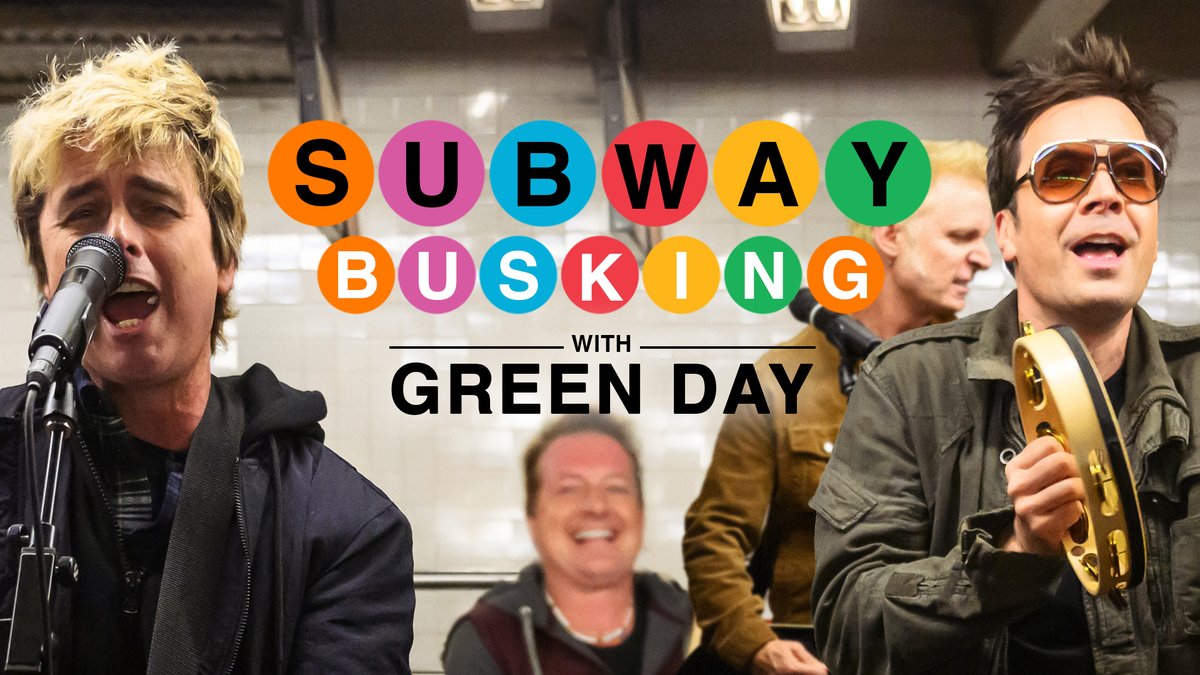 .Green Day & Jimmy busk in disguise at a NYC subway stop! #FallonTonight