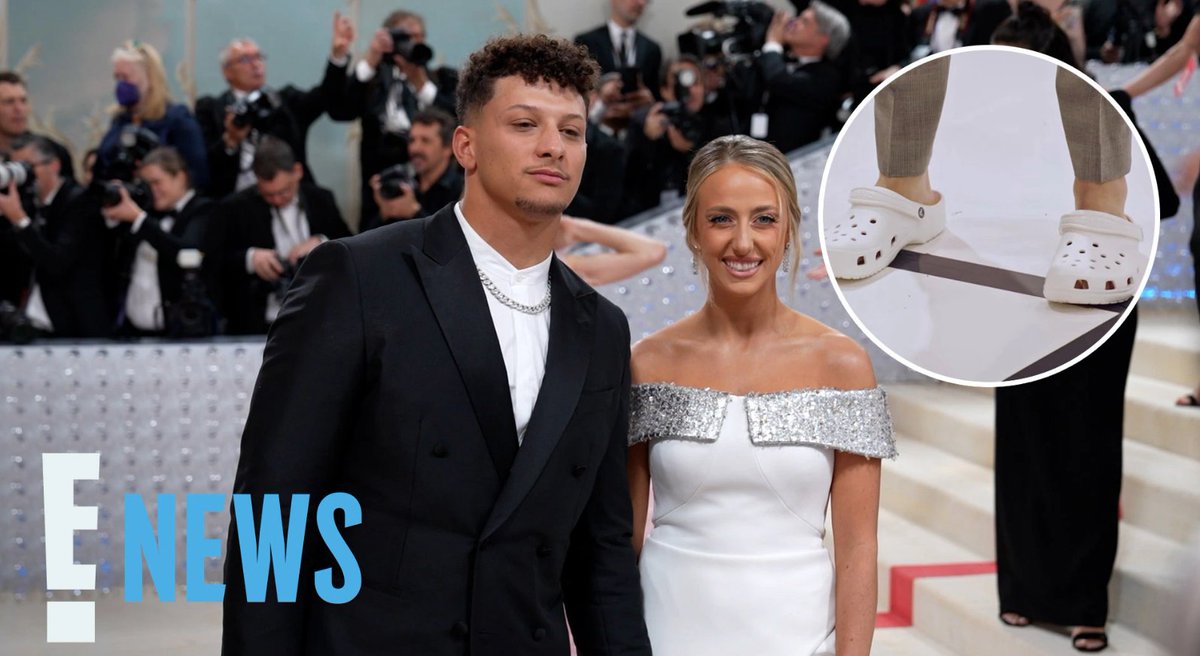 Brittany Mahomes trolls Patrick Mahomes for wearing crocs to a Chiefs photo shoot! 🤣