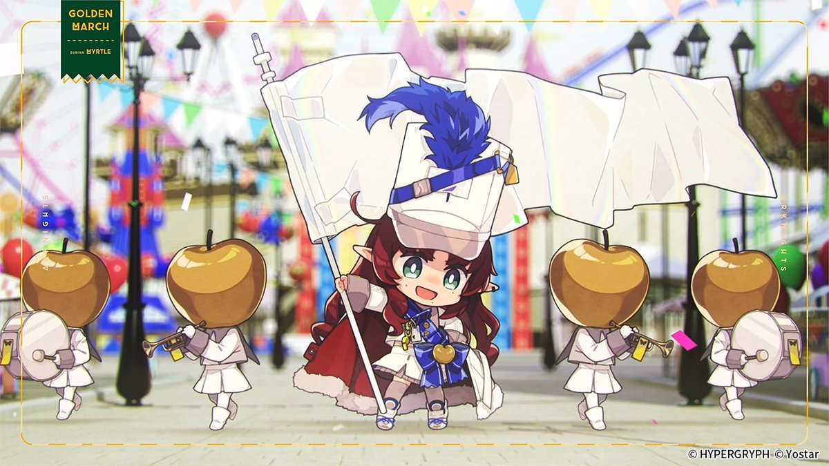 【MV公開】 4th Anniversary Fes. で披露された4周年記念楽曲「金色のマーチ」のMVを公開しました！ 「金色のマーチ」 歌：テンニンカ（CV: #下地紫野 ） 作詞：烏屋茶房 作曲/編曲：emon(Tes.) ▼HD版 #アークナイツ #アークナイツフェス2024