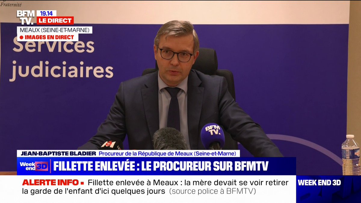 Fillette enlevée à Meaux: "Grâce au dispositif alerte enlèvement, la mère de famille et son bébé ont été retrouvées", indique le procureur de la République Jean-Baptiste Bladier