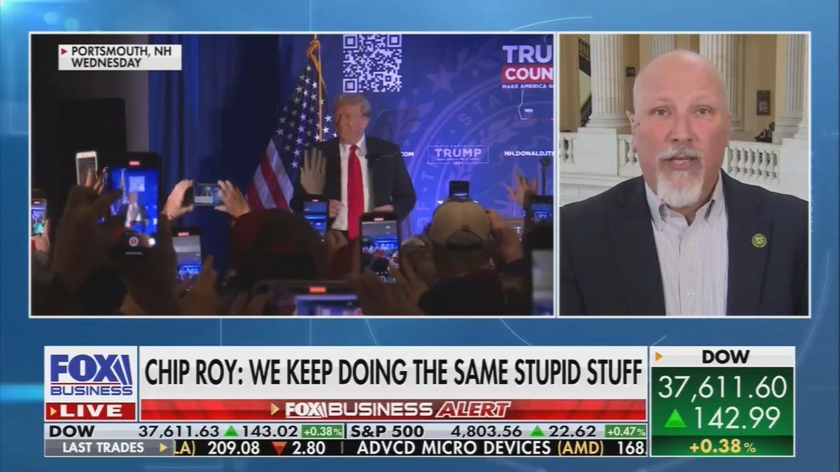 Chip Roy rips Trump for his failure to secure the southern border as president.