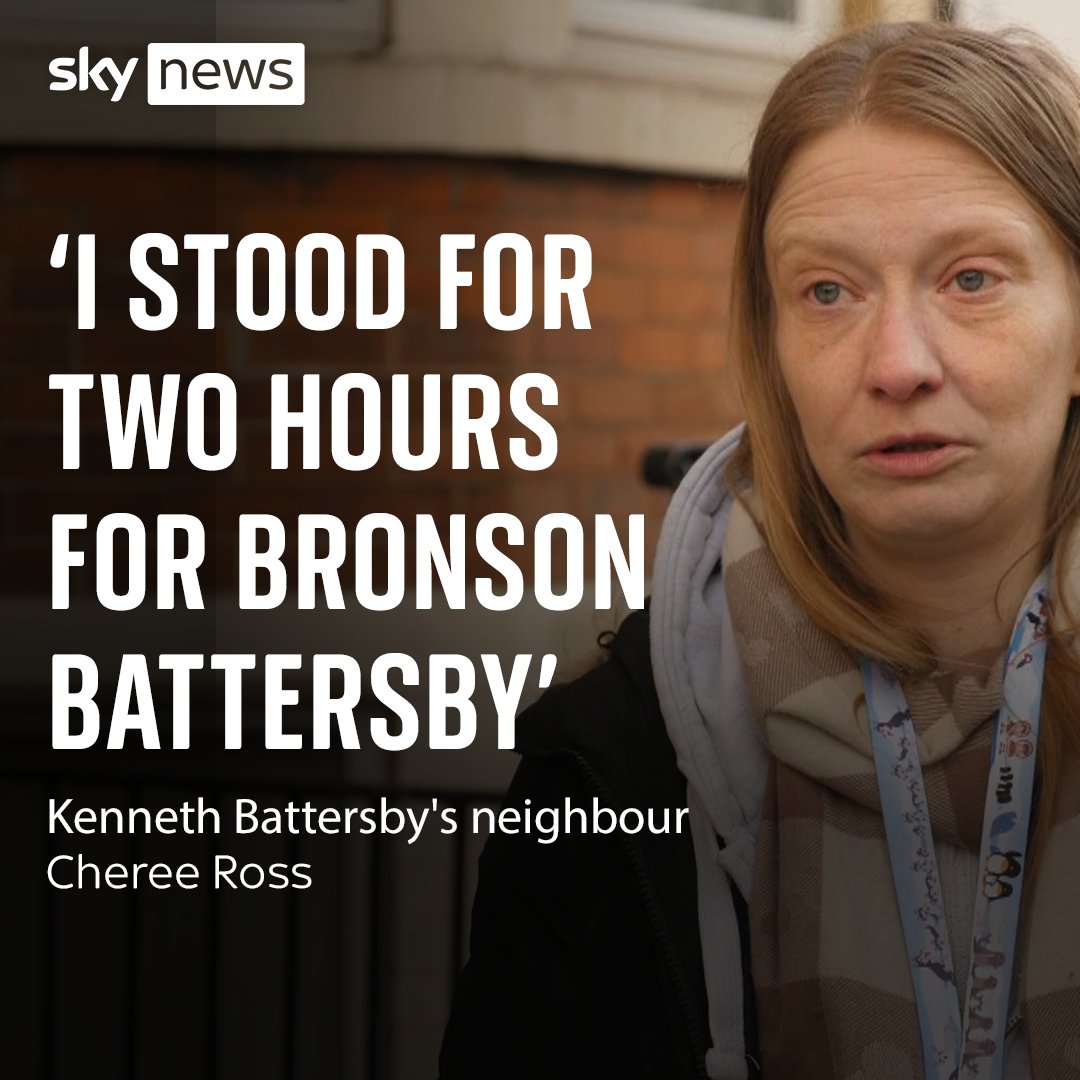 'I stood for two hours' for Bronson Battersby. Neighbour of Bronson and Kenneth Battersby says she waited for 'two hours with a pair of gloves' for Bronson when she heard the news that two-year-old Bronson Battersby was discovered starved to death