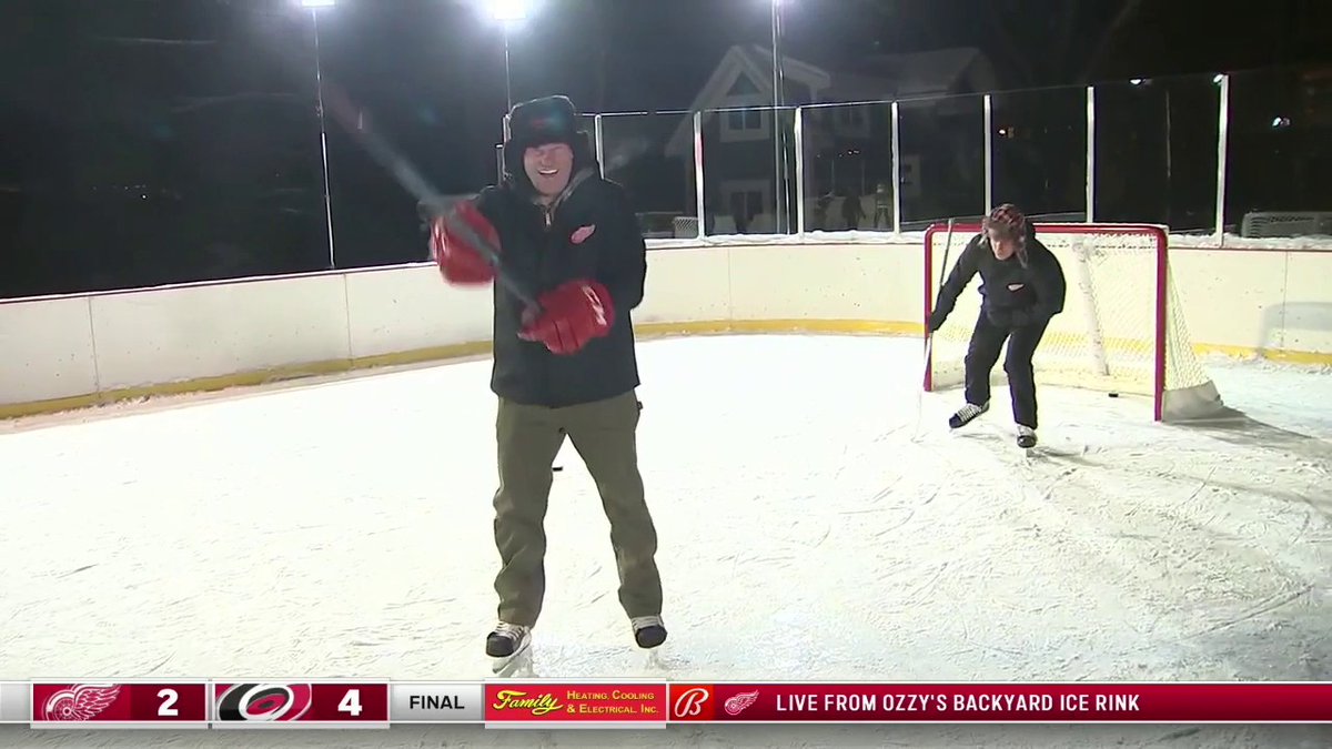 ICYMI: Last night we gave Mickey the opportunity to take some shots on Ozzy. This is a must watch clip. 😂 #DETHomeIce | @FamilyCooling