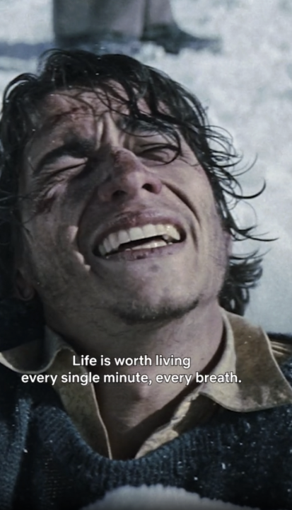 "Maybe you can think about us, about this movie, and create your own version of a miracle." –powerful words from Nando Parrado, a survivor of the 1972 Andes plane crash depicted in Society of the Snow.
