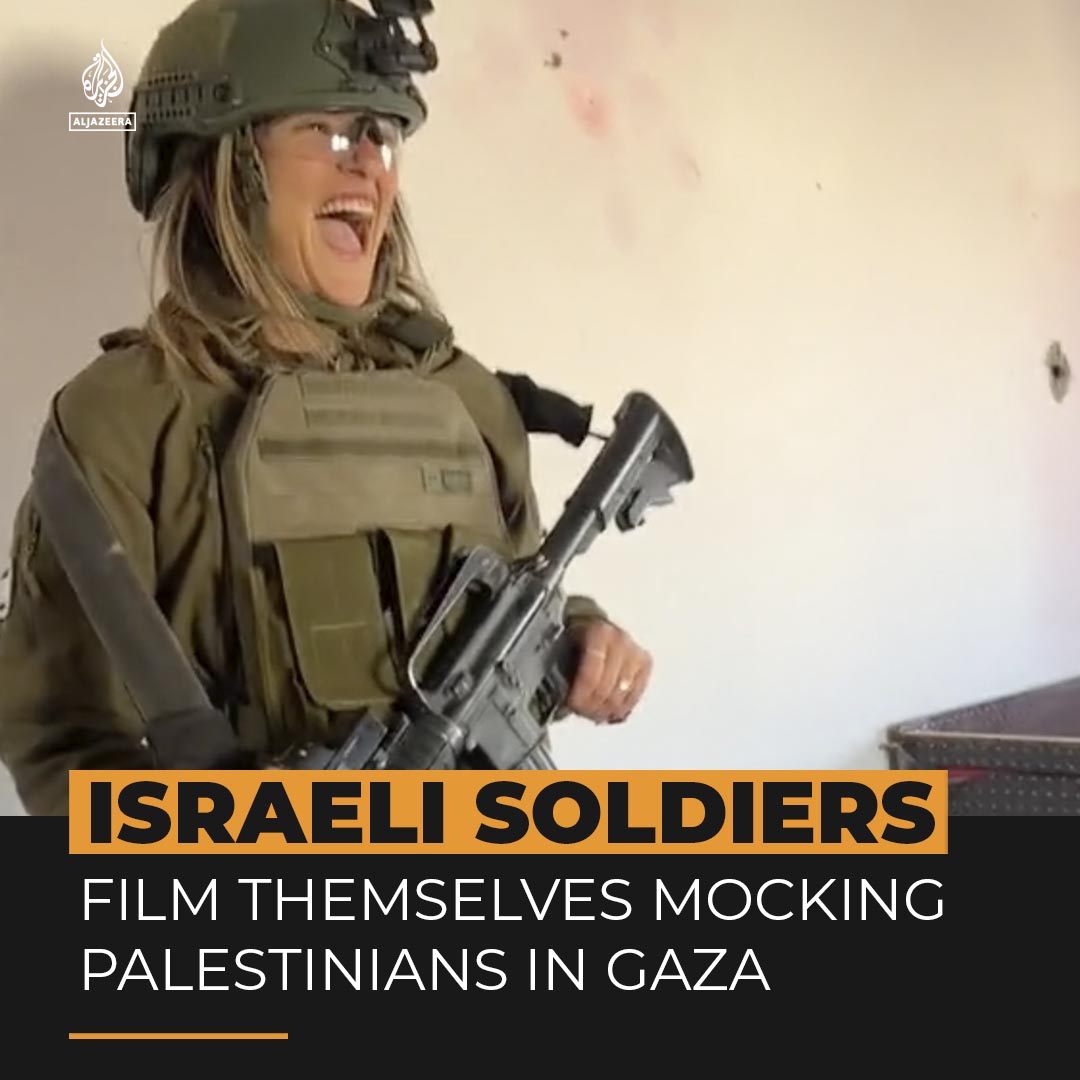 Israeli soldiers have been filming themselves mocking Palestinians and posting it on social media as they continue their offensive in Gaza ⤵️
