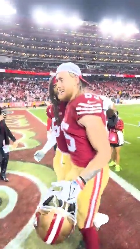 Kittle is happy. Warner is happy. 49ers fans are happy.