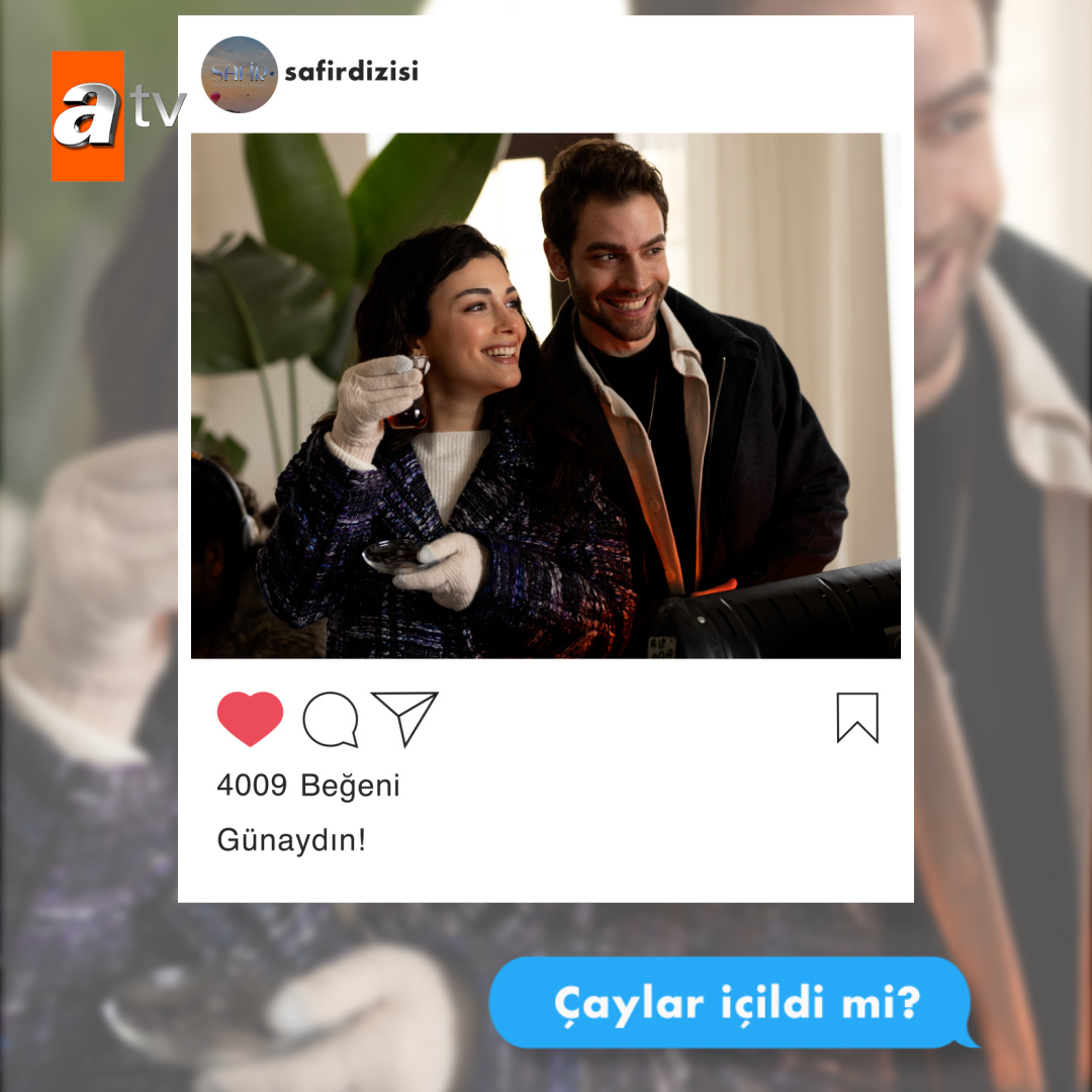 Çaylar içildi mi? ☕️ #Safir ‘Saklı Kalan Bir Aşk Hikayesi’ yeni bölümüyle yarın akşam 20.00’de #atv’de. 💠 atv