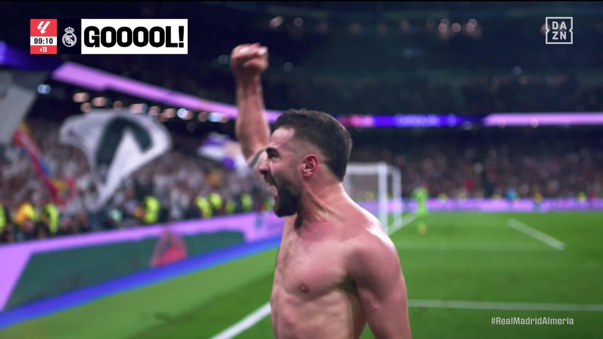 Es tan común que ya parece normal. Es el Santiago Bernabéu, territorio de remontadas ✨ El gol de Carvajal para dar la victoria al Real Madrid en el 99' #LALIGAenDAZN ⚽