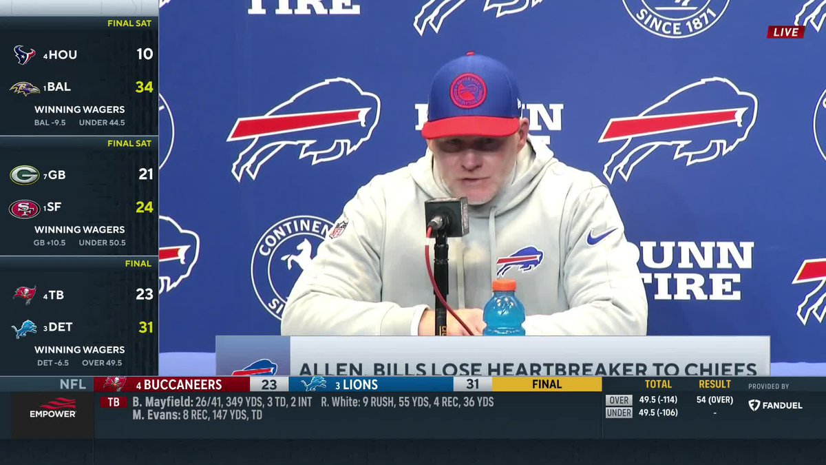 “I’m confident in this team. I’m confident in Josh. We have to continue to grow.” - Sean McDermott on the future of the Bills