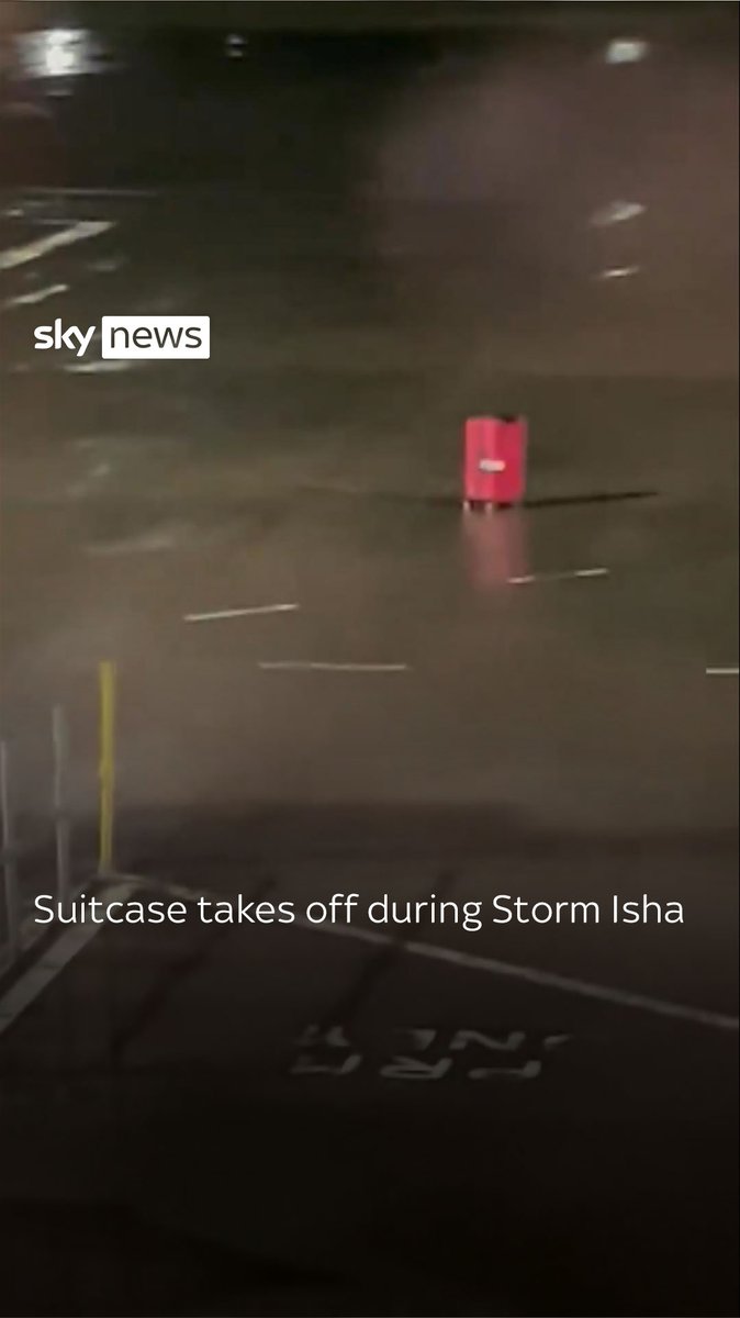 Storm Isha sends suitcase flying across the tarmac at Edinburgh airport. Follow live weather updates |