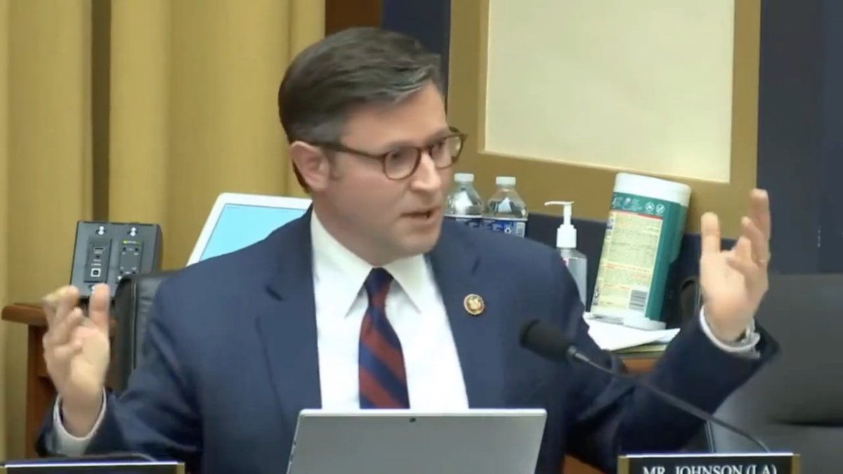 Here is Mike Johnson railing against Roe v. Wade, arguing that if women were forced to give birth to more “able-bodied workers,” Republicans wouldn’t try to cut Social Security and Medicare
