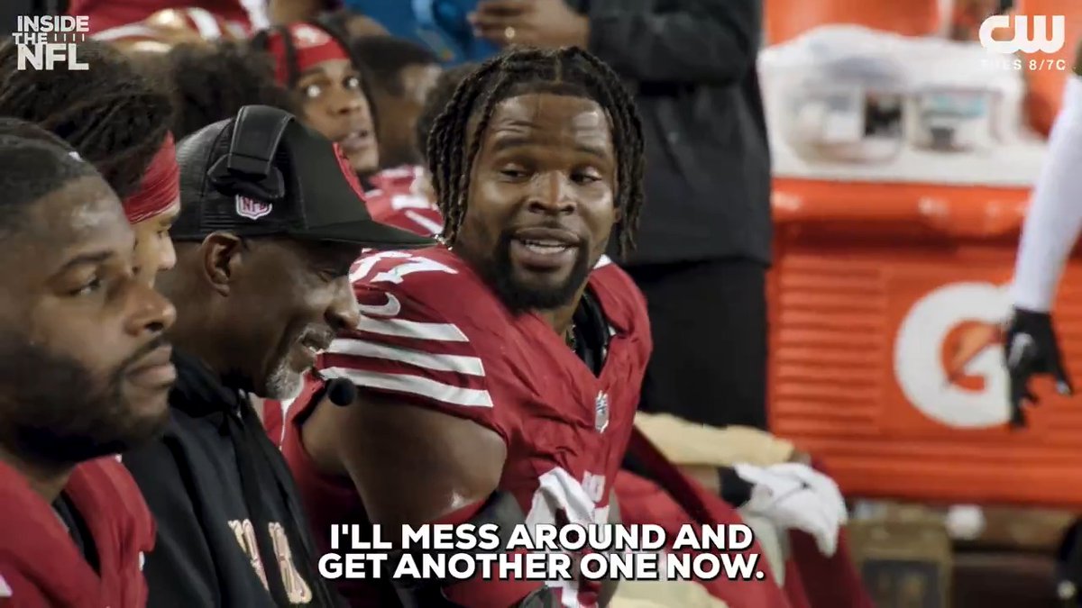 "I'll mess around and get another one now." Dre Greenlaw wasn't satisfied with just one interception. (via NFL Films, Inside the NFL)