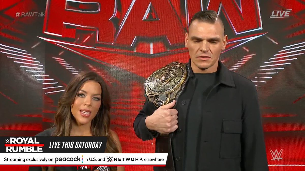 Intercontinental Champion GUNTHER awaits the Men's #RoyalRumble match this Saturday AND a championship defense against Kofi Kingston next week on #WWERaw! #RAWTalk ▶️ Peacock