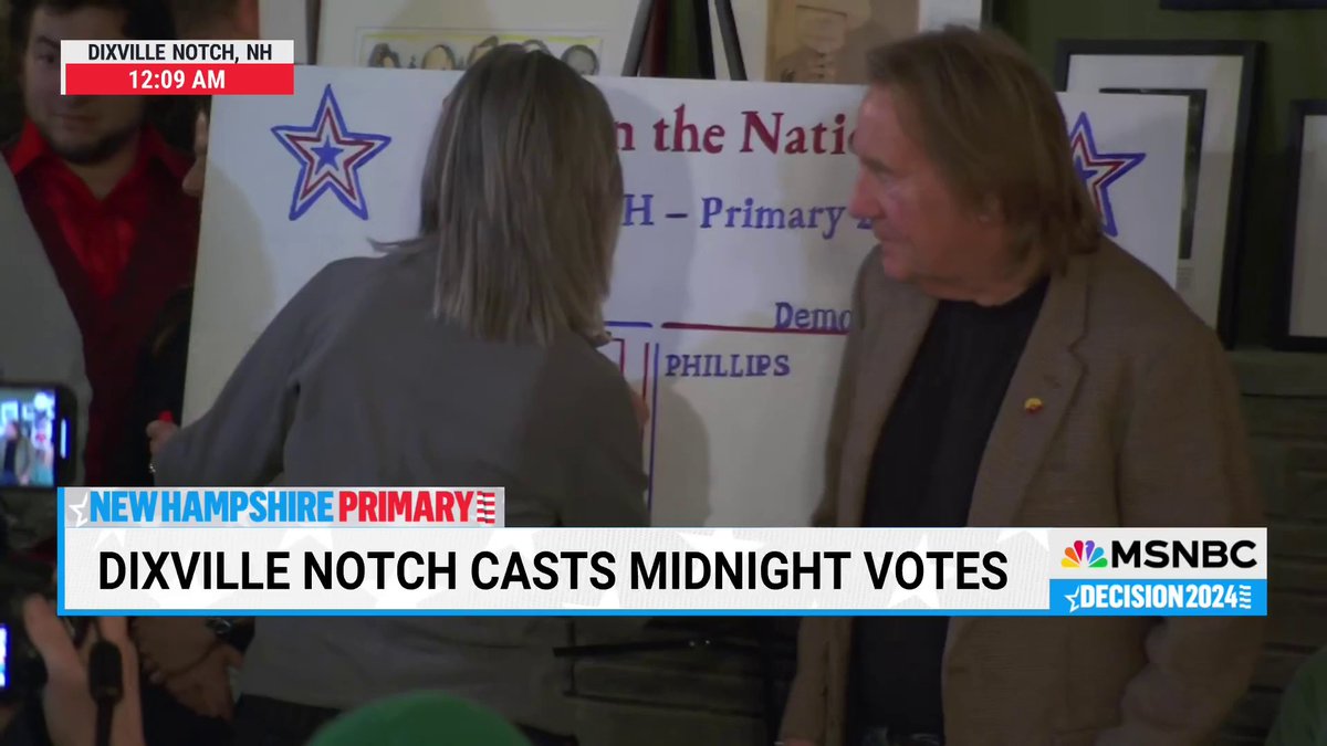 JUST IN: The first six votes of the New Hampshire primary are in from Dixville Notch, New Hampshire. Nikki Haley got all 6 votes. Donald Trump got no votes. Dixville Notch voting at midnight is a 64-year-old tradition.