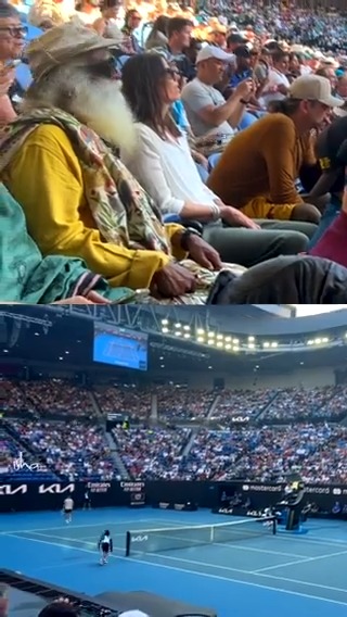 Intense battle of racquets at #AustralianOpen - Novak Djokovic &amp; Taylor Fritz. A treat for tennis lovers! - Sg Novak Djokovic Taylor Fritz