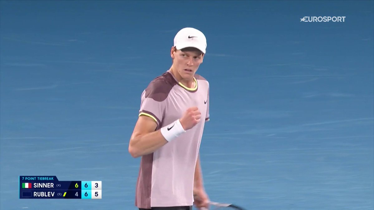 Da 1-5 a 7-5! Quanto ci siamo gasati sulla rimonta di Sinner nel tie-break del secondo set? 🔥🔥🔥 #EurosportTENNIS #Sinner #AusOpen