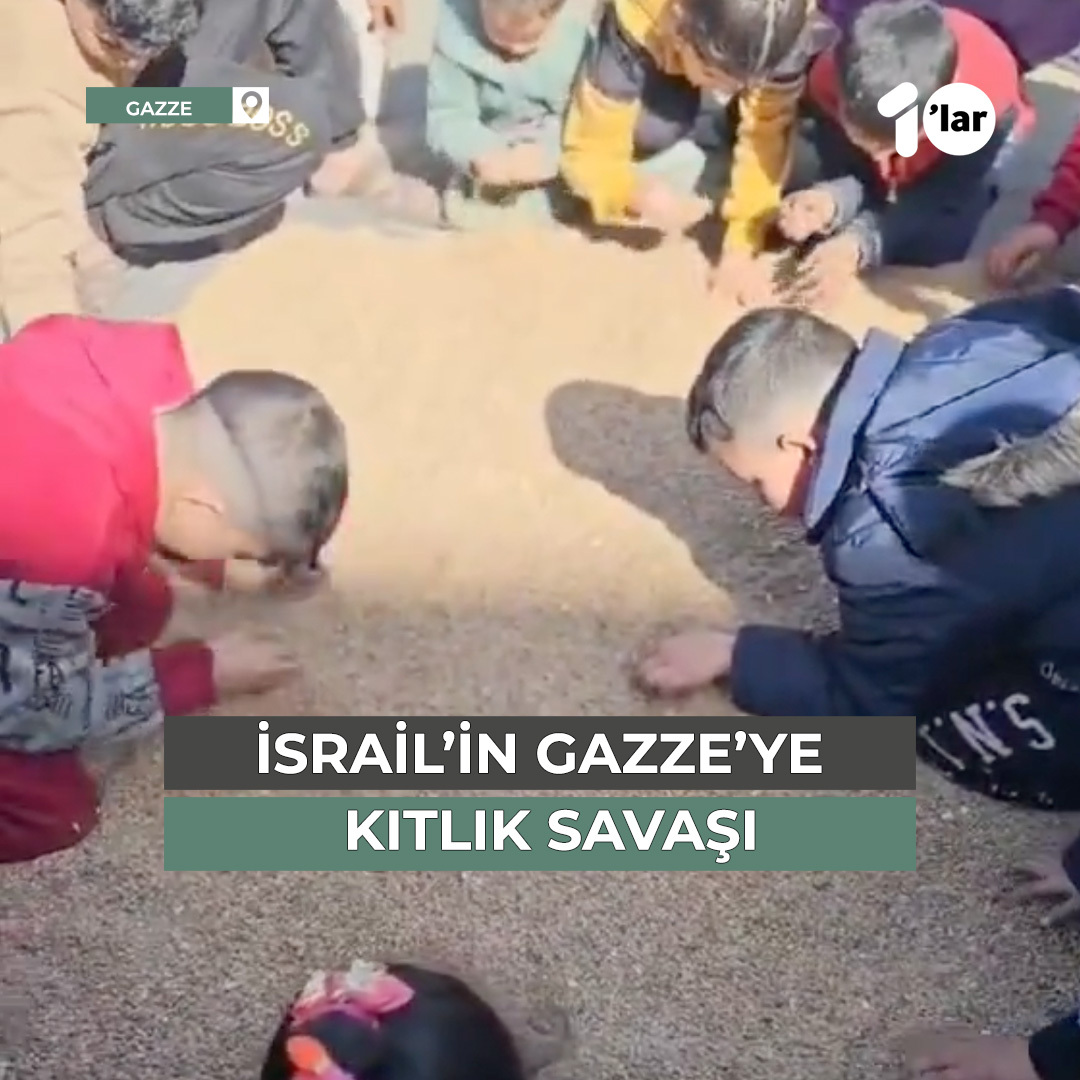 Gazze’de çocukların ölmemek için hayvan yemlerini temizleyerek öğüttükleri günlerden geçiyoruz.. #GazaStarving