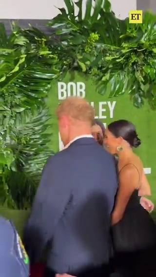 Meghan Markle and Prince Harry arrive at the hometown premiere of Paramount's biopic 'Bob Marley: One Love' in Jamaica.