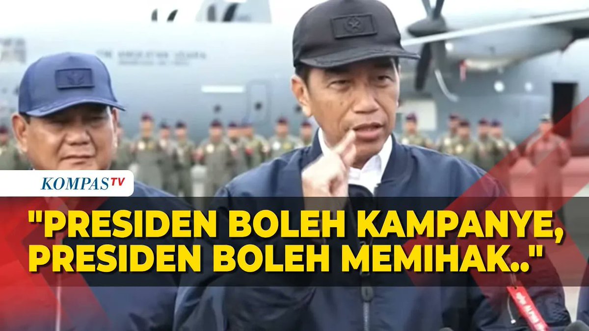 Presiden Jokowi menyebut Presiden boleh kampanye dan boleh memihak dalam Pilpres 2024. Hal tersebut disampaikan di depan salah satu Capres, Prabowo Subianto yang tengah dampingi Jokowi sebagai Menhan. Temukan informasi terbaru lainnya hanya di
