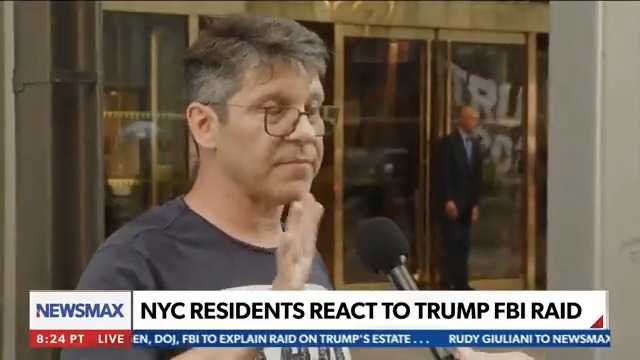 SEE IT: This man has a big banner with the words “Arrest Trump” and says he has committed “many provable criminal acts.” But when he is asked to name them, he can’t say and abruptly ends the conversation. WATCH
