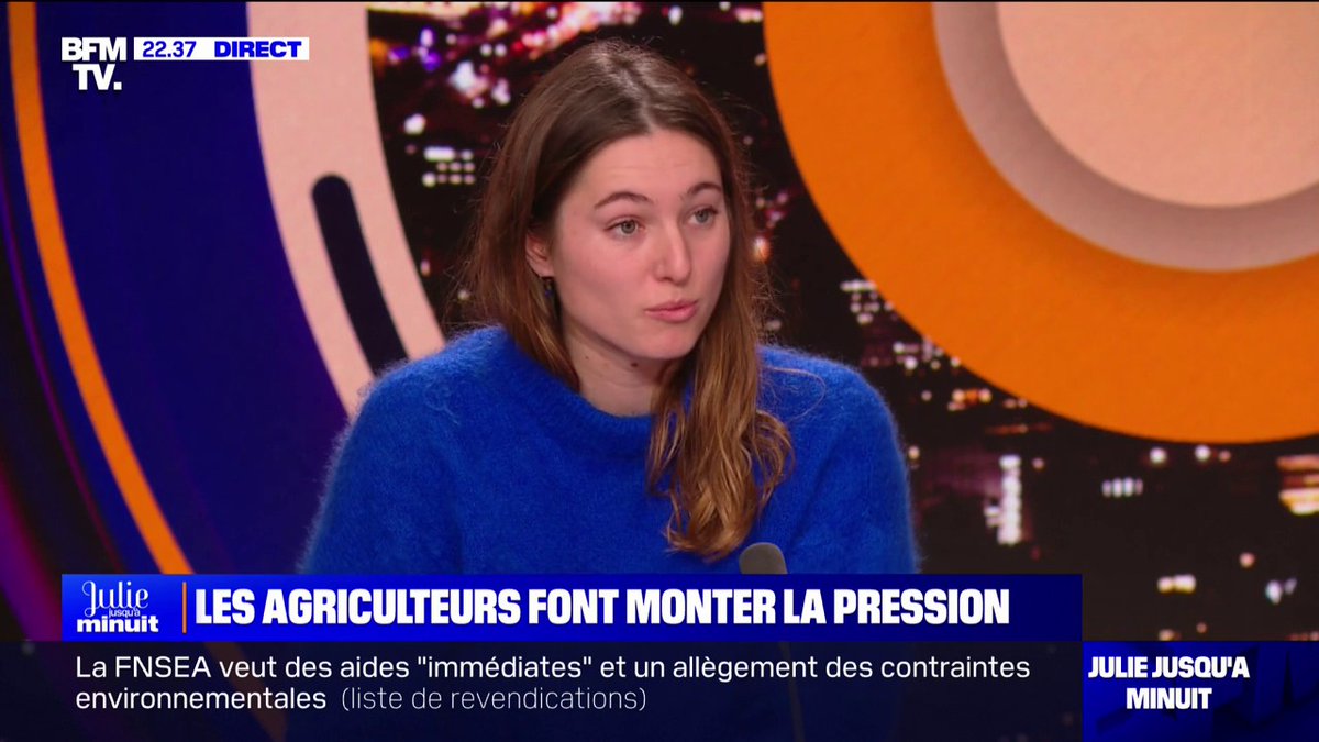 Camille Étienne (militante écologiste): "J'entends cette colère agricole qui est le résultat d'une politique néolibérale dérégulée plutôt que de mesures environnementales"