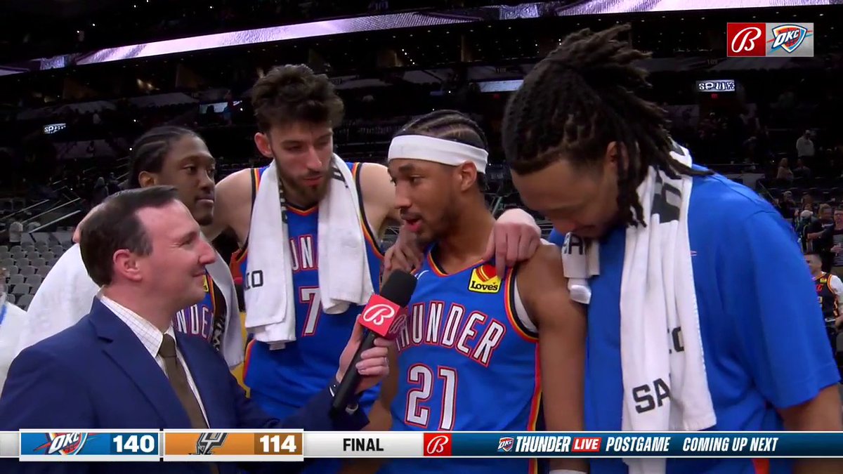 Got to love team post game interviews with Nick Gallo 😂 #ThunderUp | OKC THUNDER | Bally Sports is now FanDuel Sports Network 📺