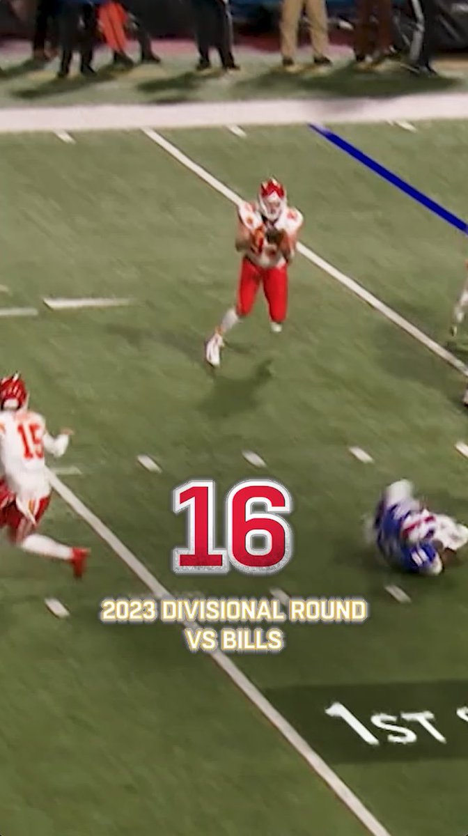 All 16 Mahomes-to-Kelce playoff touchdowns, a new NFL record! 👏 #ChiefsKingdom