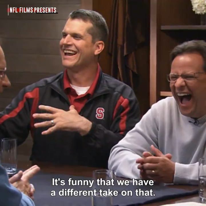 Cultivating competitive drive. This story from Steve Sabol's 2009 roundtable with the Harbaughs is a classic 😅
