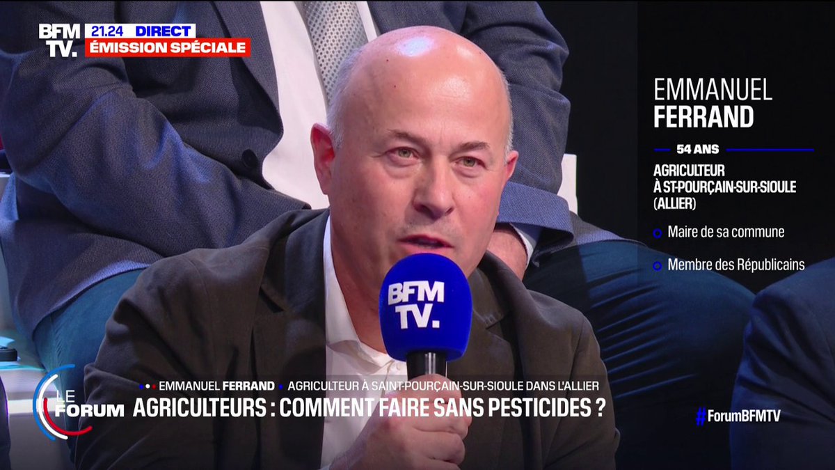 Emmanuel Ferrand, agriculteur à St Pourçain sur Sioule: "50% de pesticides en moins, c'est comme enlever une touche sur deux sur le clavier d'un ordinateur et essayer de faire du traitement de texte"