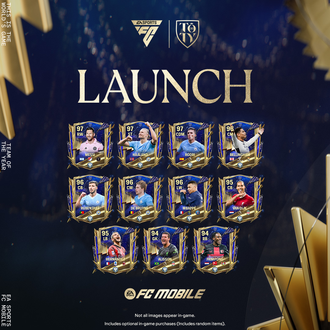 Everyone has a team. Build yours. Team of the Year is here. 🔥 Log into #FCMobile to start your #TOTY journey.