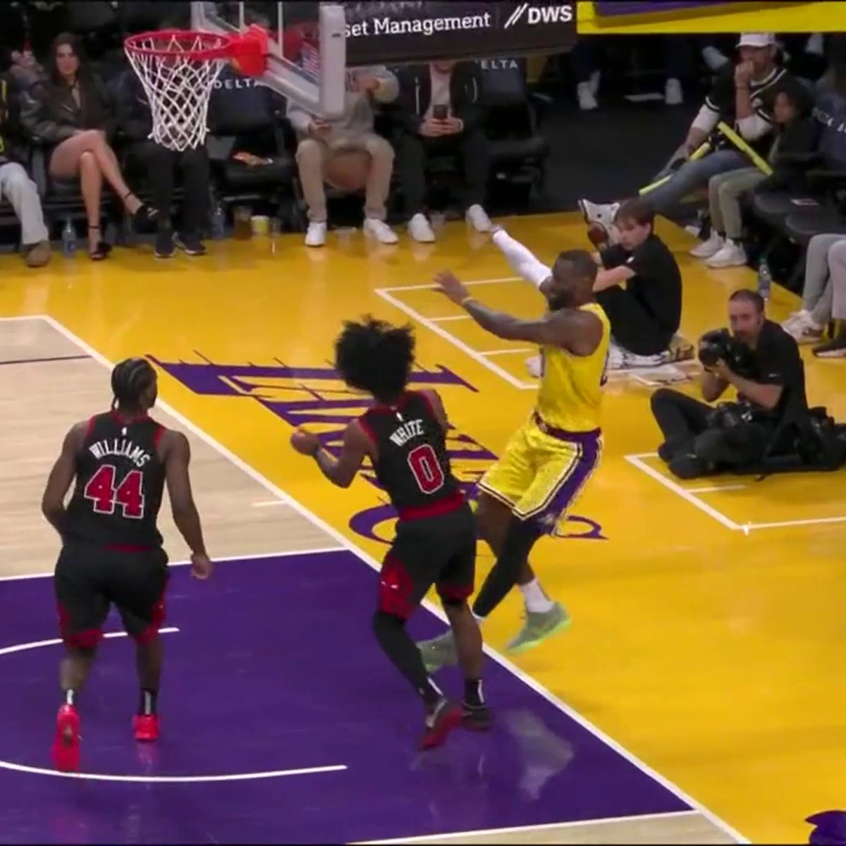 Bron made this pass falling out of bounds 😳🔥