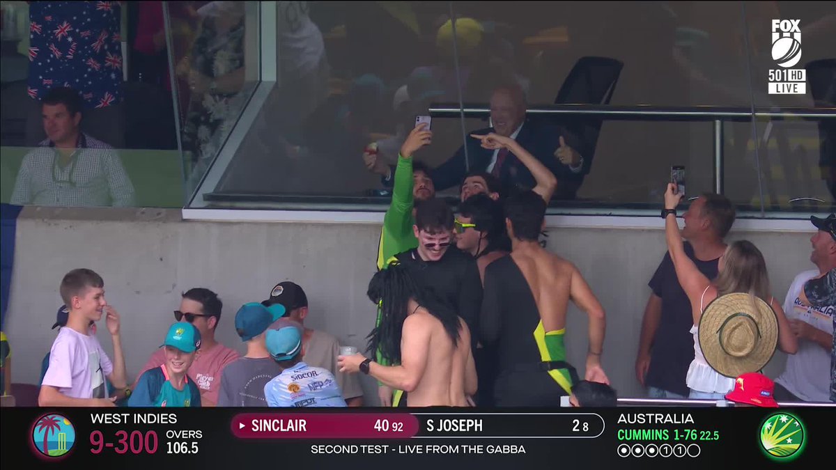 Let's face it... Skull is absolutely loving the attention he's getting 😂 📺 Watch #AUSvWI on Ch. 501 or stream via Kayo Sports 📝 BLOG 📲 MATCH CENTRE