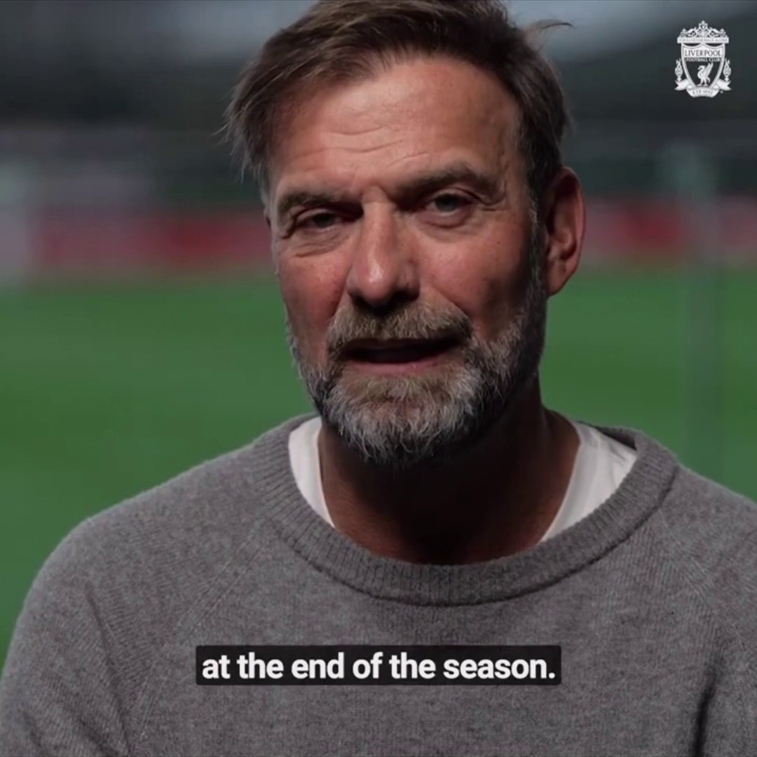 "I'm running out of energy" Jurgen Klopp explains his decision to leave Liverpool at the end of this season. 🔴