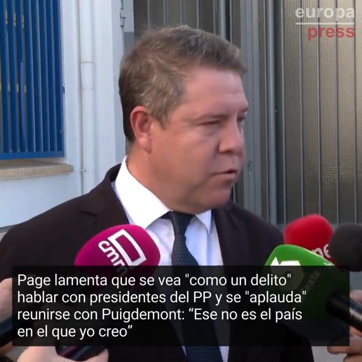 Page: "O sea que si yo me reúno con Puigdemont, me aplauden. Pero si me reúno con el presidente de Andalucía, se disgustan. Ese no es el país en el que yo creo"