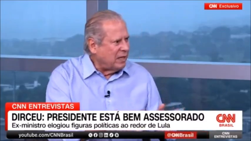 Excelente resposta de José Dirceu à CNN sobre os que se incomodam com o papel desempenhado por Janja Lula Silva