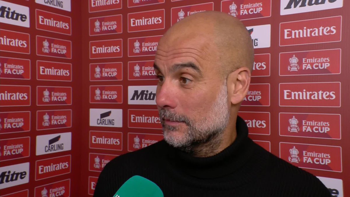 Pep Guardiola on Jürgen Klopp leaving Liverpool: 'I will miss him...without him I will sleep a little bit better the nights before we play Liverpool' 🤝 (via Emirates FA Cup)