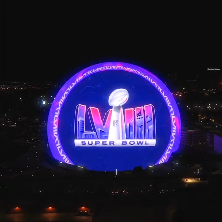 Las Vegas is ready 🤩 #SBLVIII Las Vegas Super Bowl Host Committee Las Vegas Sphere Caesars Palace
