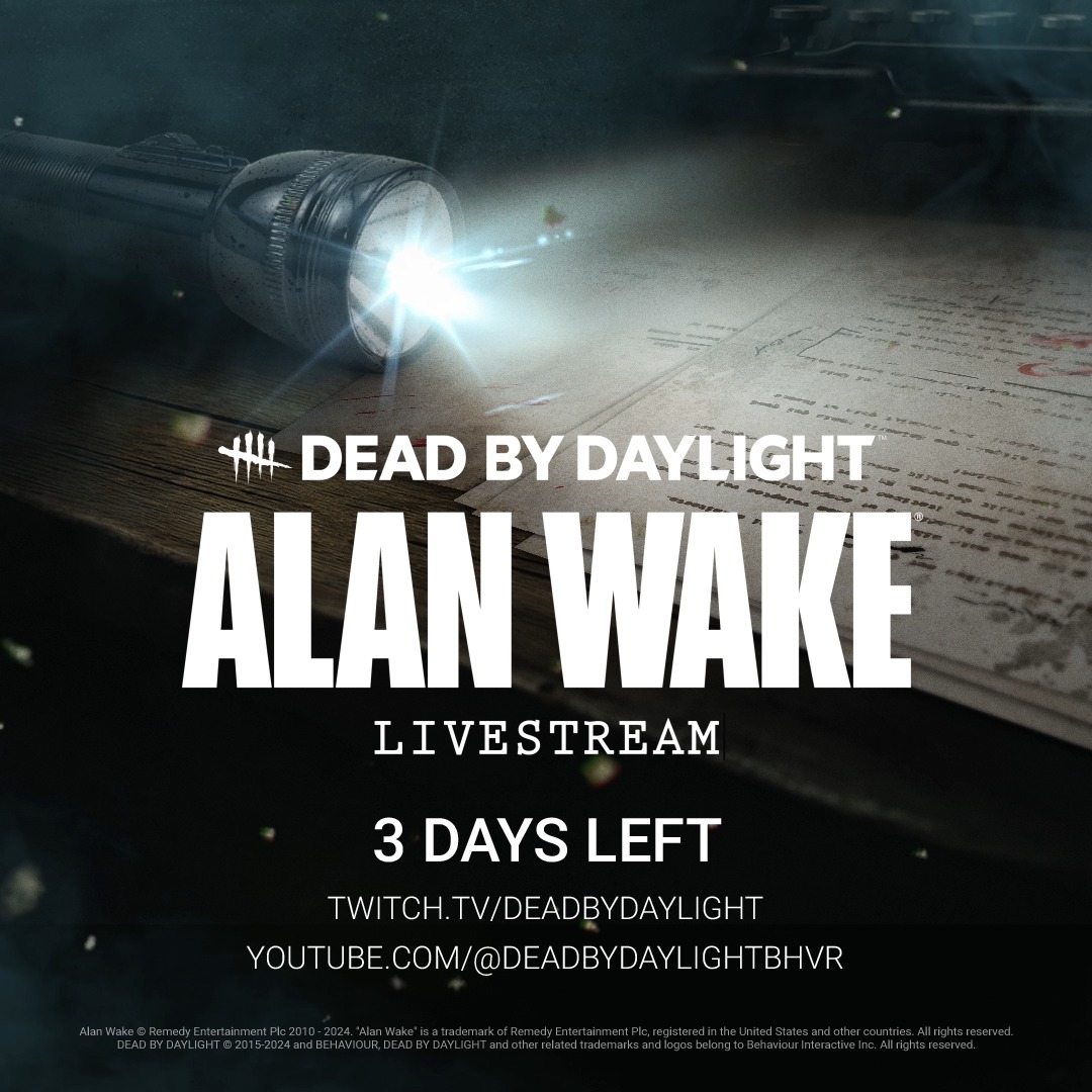 There's more to the story 🖊️ Join us on January 30 at 11AM ET on Youtube or Twitch for the Dead by Daylight: Alan Wake livestream.
