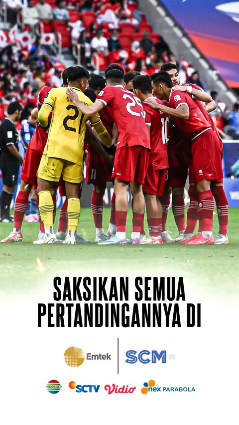Nonton TIMNAS yang resmi di EMTEK! Seluruh Pertandingan TIMNAS untuk tahun 2024 akan tayang di EMTEK! Nantikan pertandingan-pertandingan Timnas Indonesia dari Senior hingga berbagai kelompok umur hanya di SCTV, Indosiar, dan Vidio #SCTVSports #TimnasDay