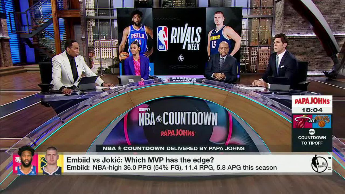 "If it was a Game 7 in the NBA Finals right now and we each got to pick a center, I'm taking [Joel] Embiid first... I love [Nikola] Jokic, but Embiid is the most physically dominant player in the NBA right now." —Bob Myers 👀 (via NBA on ESPN)